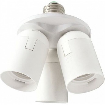 Переходник ECOLA BASE A7Y37WEAY с цоколя E27 на 3хE27 узкий, белый