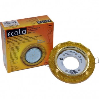 Встраиваемый светильник ECOLA GX53 H4 GLASS FQ53RNECH золото